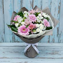 Букет цветов из:  Герберы, Альстромерии и Хризантемы в Некрасовской