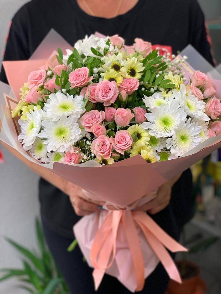 Букет цветов из: Розы и Хризантемы в Некрасовской