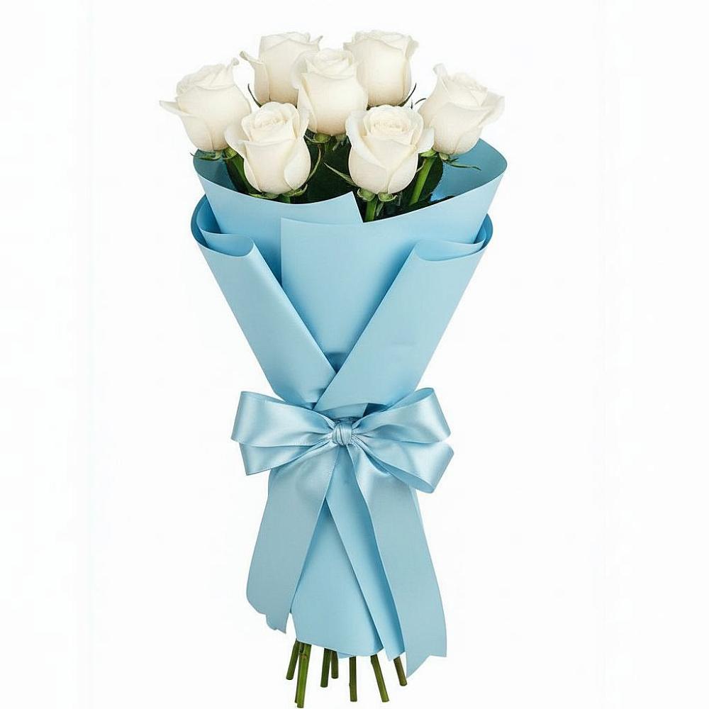Букет 7 белых роз Проуд в Некрасовской