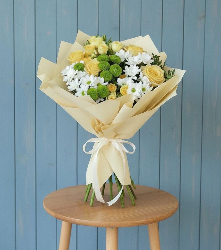 Букет цветов из: Хризантемы и Розы в Некрасовской