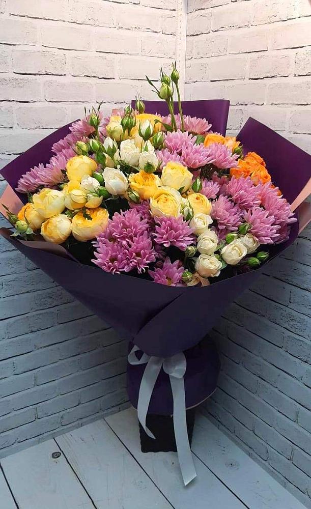 Букет цветов из: Хризантемы и Розы в Некрасовской