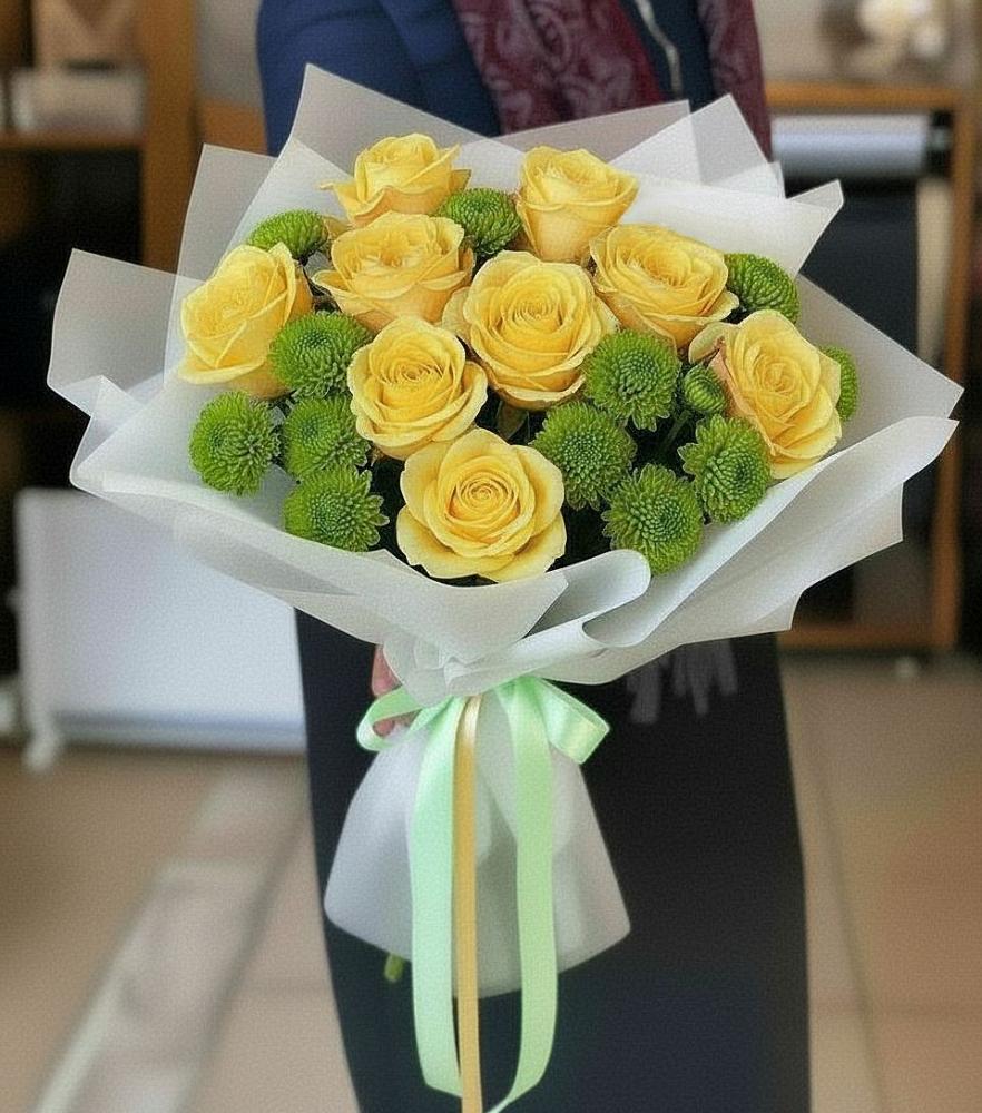 Букет цветов из: Хризантемы и Розы в Некрасовской