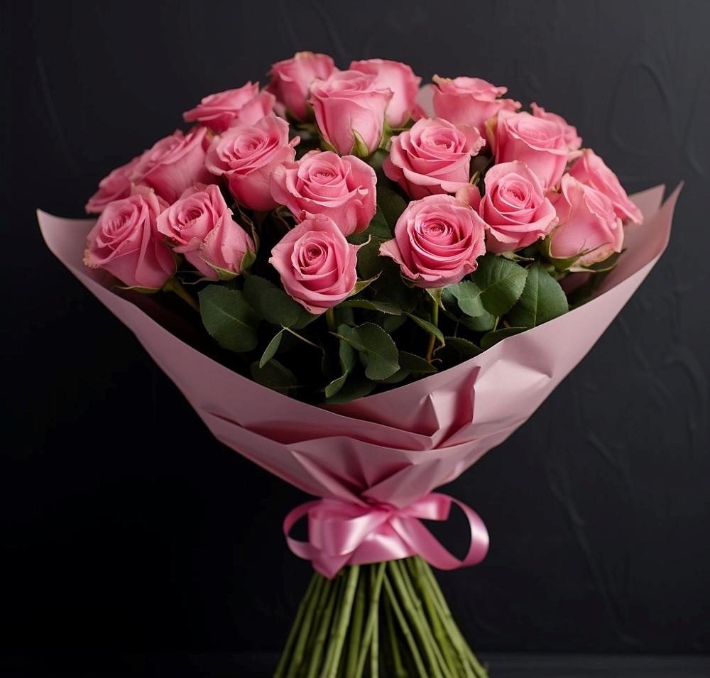 Букет 25 розовых роз в Некрасовской
