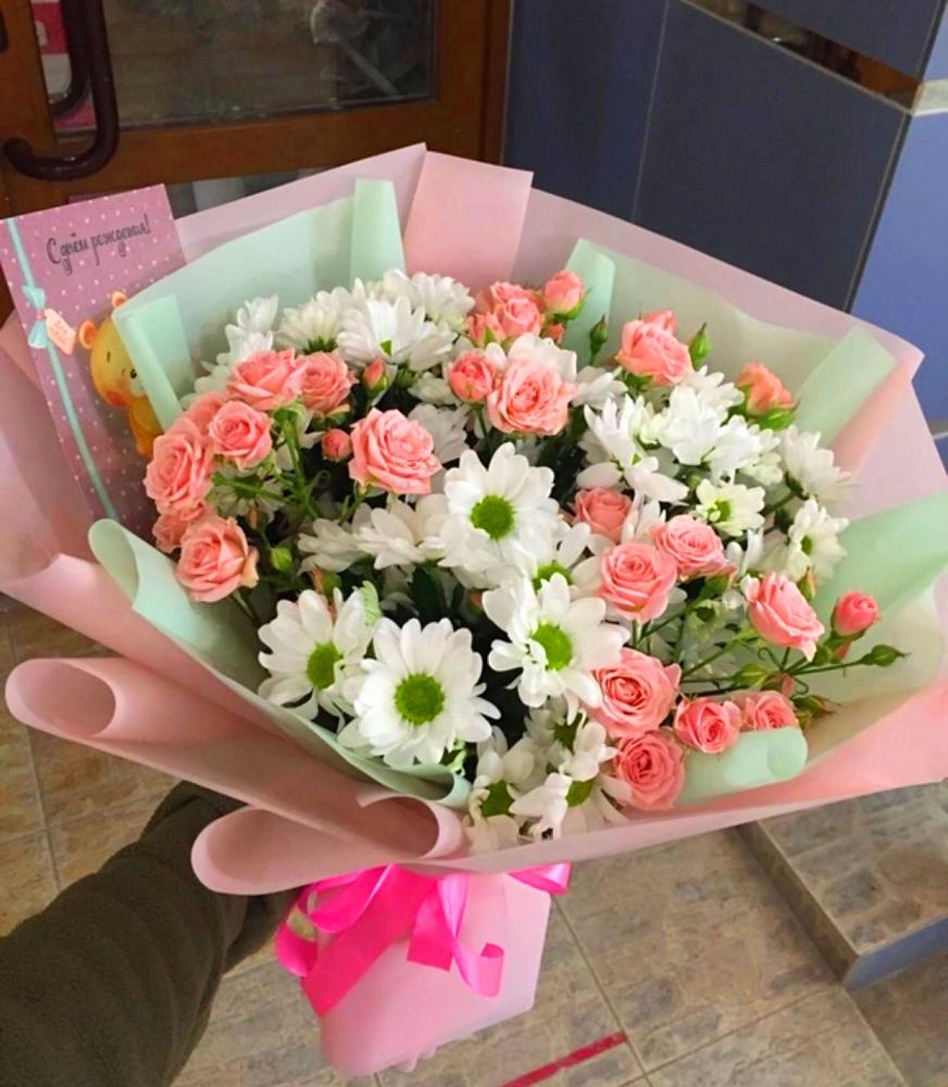 Букет цветов из: Розы и Хризантемы в Некрасовской