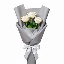 Букет 3 белые розы в Некрасовской