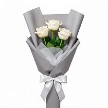 Букет 3 белые розы в Некрасовской