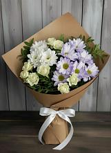 Букет цветов из:  Хризантемы и Розы в Некрасовской