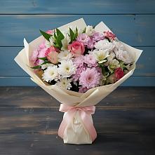 Букет цветов из:  Хризантемы, Альстромерии и Розы в Некрасовской