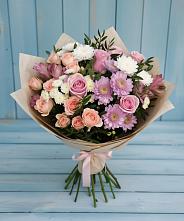 Букет цветов из:  Хризантемы, Розы и Альстромерии #REPLACE_PRED# Некрасовской