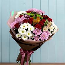 Букет цветов из:  Розы, Хризантемы и Альстромерии в Некрасовской