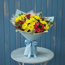 Букет цветов из:  Альстромерии и Хризантемы в Некрасовской
