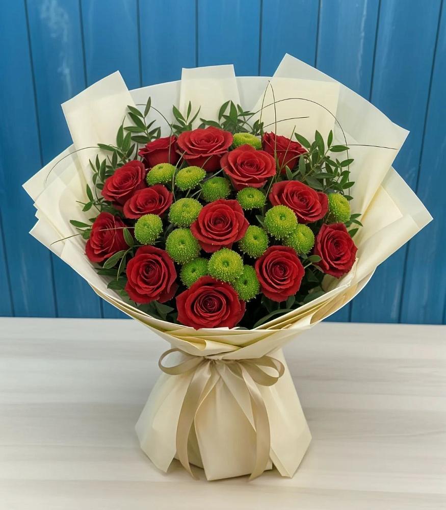 Букет цветов из: Розы и Хризантемы в Некрасовской